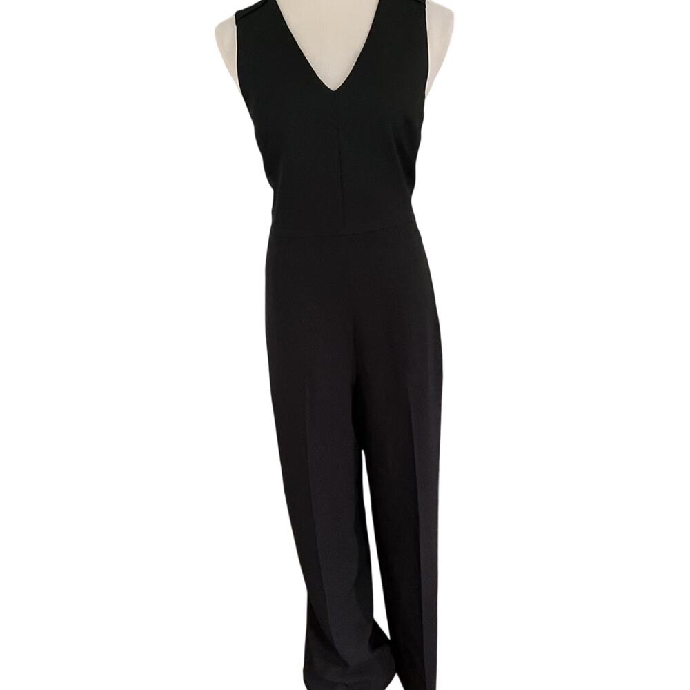 Club Monaco Womens Size 6 Black V-Neck Sleeveless Jumpsuit